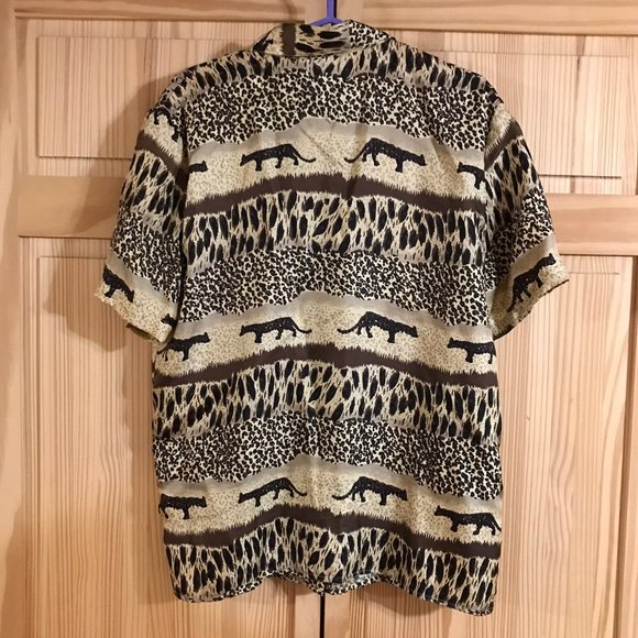 Cleo Petites Button down shirt short sleeves Silk - Picture 2 of 3